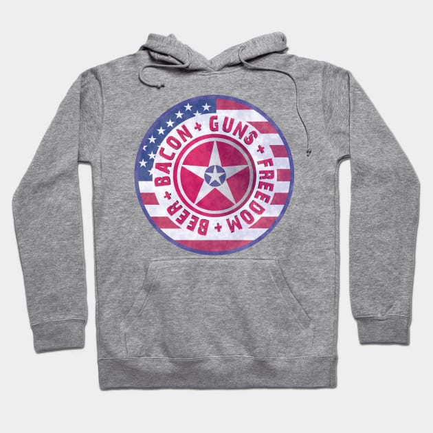 Beer Bacon Guns Freedom Hoodie by ahgee